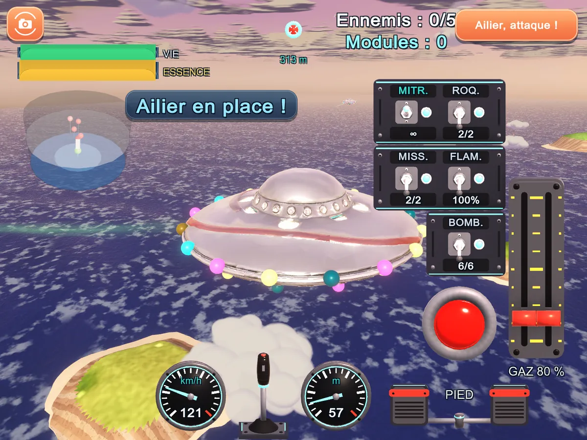 A chrome saucer attacks, the wingman joins in